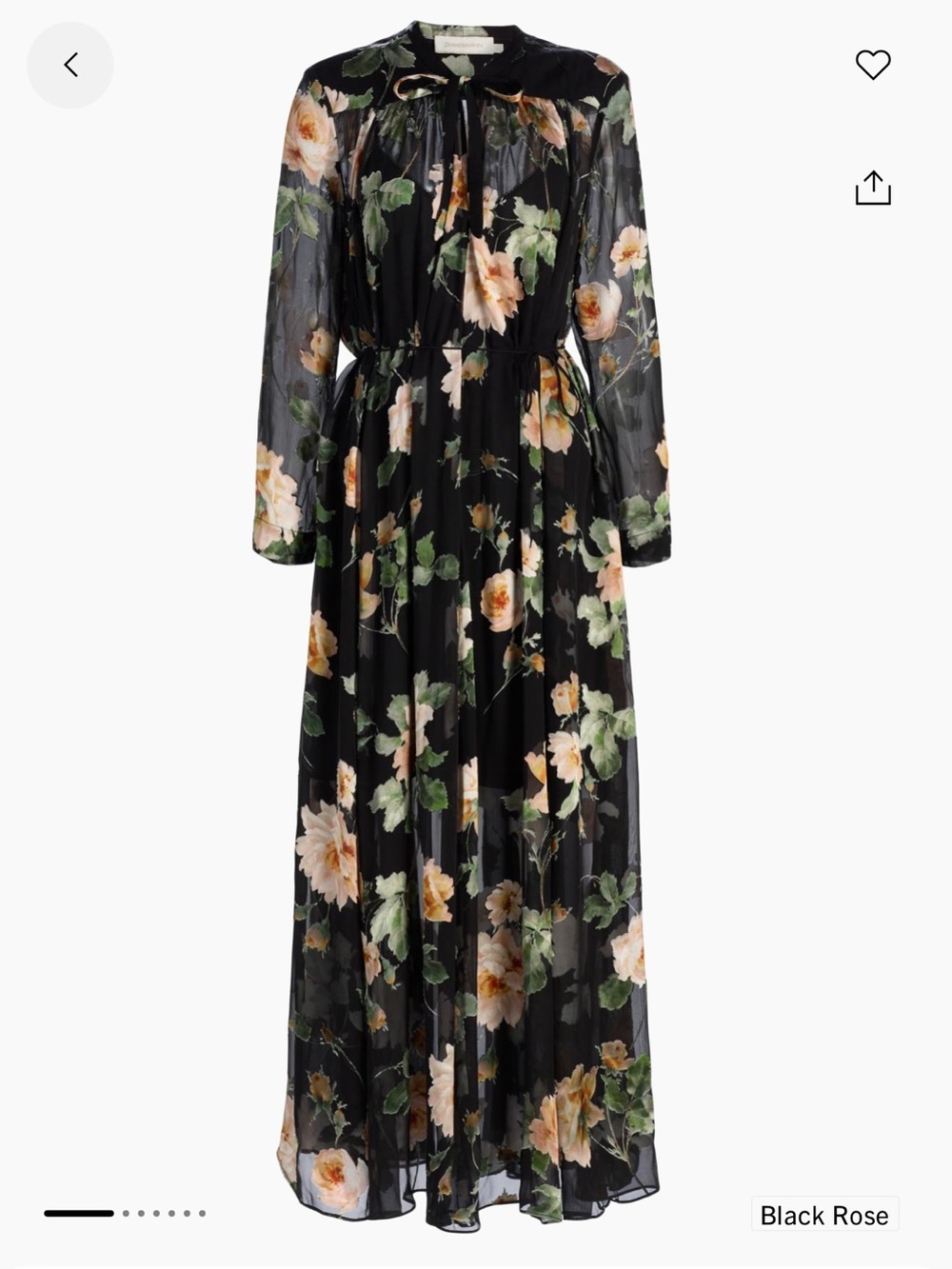 Zimmermann Luna Burnout Sheath Maxi Dress - AU 1/US6 - NWT